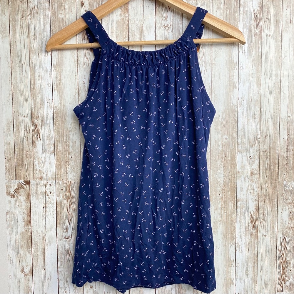 BANANA REPUBLIC Top blue with anchor pattern - Picture 3 of 9